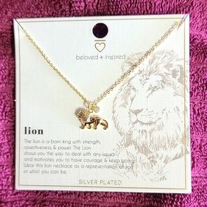 Silver planted Lion necklace